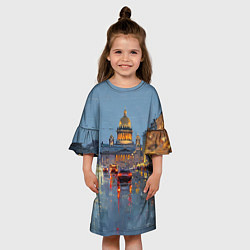 Платье клеш для девочки Зимний Питер, цвет: 3D-принт — фото 2