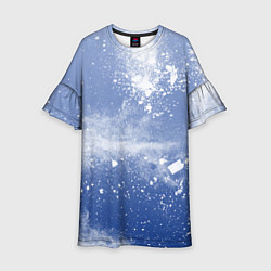 Платье клеш для девочки Снежки попали в тебя, цвет: 3D-принт