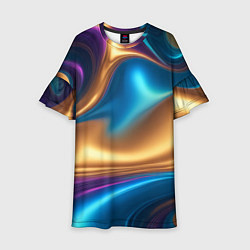 Платье клеш для девочки Сплавы разноцветные, цвет: 3D-принт
