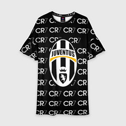 Платье клеш для девочки Juventus sport pattern, цвет: 3D-принт