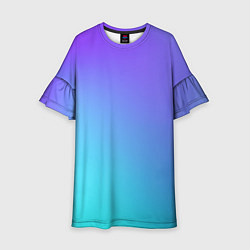 Платье клеш для девочки Color multi-colored gradient, цвет: 3D-принт