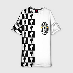 Платье клеш для девочки Ювентус паттерн люди, цвет: 3D-принт