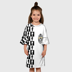 Платье клеш для девочки Ювентус паттерн люди, цвет: 3D-принт — фото 2
