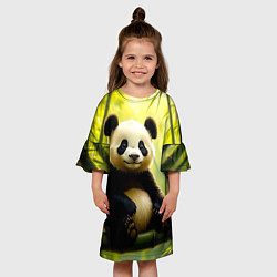 Платье клеш для девочки Бамбуковый хранитель, цвет: 3D-принт — фото 2