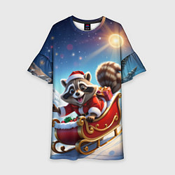 Детское платье Енот в санях