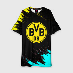 Платье клеш для девочки Borussia краски штрихи, цвет: 3D-принт