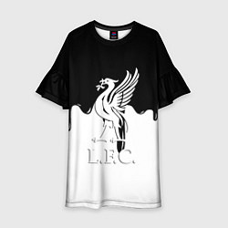 Платье клеш для девочки Ливерпуль разводы красок, цвет: 3D-принт