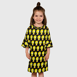 Платье клеш для девочки Лиза Симпсон: узор, цвет: 3D-принт — фото 2