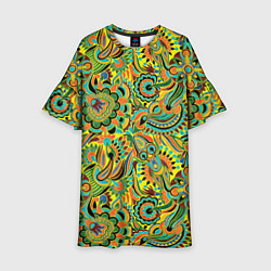 Платье клеш для девочки Узор, цвет: 3D-принт