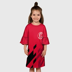 Платье клеш для девочки Sevilla FC, цвет: 3D-принт — фото 2