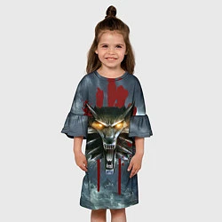 Платье клеш для девочки Амулет Ведьмака, цвет: 3D-принт — фото 2