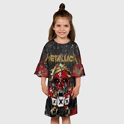 Платье клеш для девочки Metallica XXX, цвет: 3D-принт — фото 2