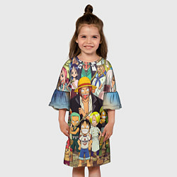 Платье клеш для девочки One Piece, цвет: 3D-принт — фото 2