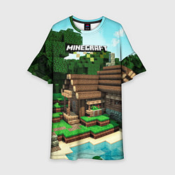 Платье клеш для девочки Minecraft House, цвет: 3D-принт