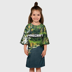 Платье клеш для девочки Minecraft Location, цвет: 3D-принт — фото 2