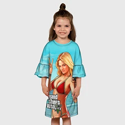 Платье клеш для девочки GTA 5: Selfie Girl, цвет: 3D-принт — фото 2