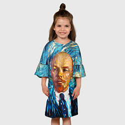 Платье клеш для девочки Ленин Ван Гога, цвет: 3D-принт — фото 2