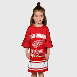 Платье клеш для девочки Detroit red wings, цвет: 3D-принт — фото 2