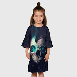 Платье клеш для девочки Skull eyes, цвет: 3D-принт — фото 2