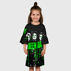Платье клеш для девочки Green Day: Acid Colour, цвет: 3D-принт — фото 2