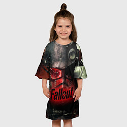 Платье клеш для девочки Fallout Red, цвет: 3D-принт — фото 2
