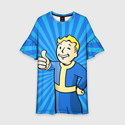 Платье клеш для девочки Fallout Blue, цвет: 3D-принт