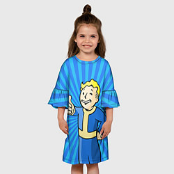 Платье клеш для девочки Fallout Blue, цвет: 3D-принт — фото 2