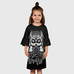 Платье клеш для девочки BMTH Owl, цвет: 3D-принт — фото 2