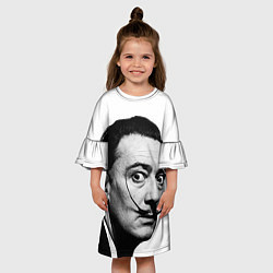 Платье клеш для девочки Сальвадор Дали, цвет: 3D-принт — фото 2