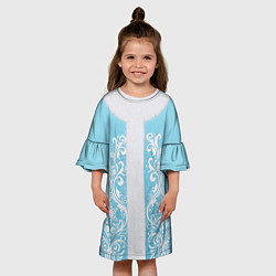 Платье клеш для девочки Снегурочка, цвет: 3D-принт — фото 2