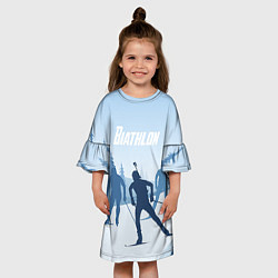Платье клеш для девочки Биатлон, цвет: 3D-принт — фото 2