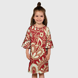 Платье клеш для девочки Хохломская роспись, цвет: 3D-принт — фото 2