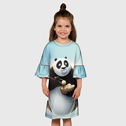 Платье клеш для девочки Кунг фу панда, цвет: 3D-принт — фото 2