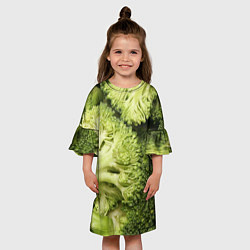 Платье клеш для девочки Брокколи, цвет: 3D-принт — фото 2