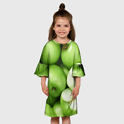 Платье клеш для девочки Яблочная, цвет: 3D-принт — фото 2