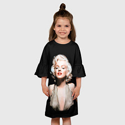 Платье клеш для девочки Мерлин Монро 2, цвет: 3D-принт — фото 2