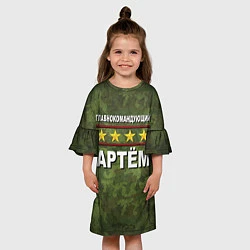 Платье клеш для девочки Главнокомандующий Артём, цвет: 3D-принт — фото 2