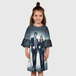 Платье клеш для девочки Малдер и Скалли, цвет: 3D-принт — фото 2