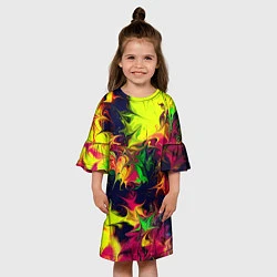 Платье клеш для девочки Кислотный взрыв, цвет: 3D-принт — фото 2