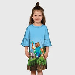 Платье клеш для девочки Minecraft Summer, цвет: 3D-принт — фото 2