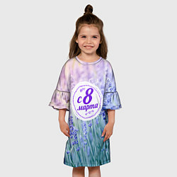 Платье клеш для девочки С 8 Марта, цвет: 3D-принт — фото 2