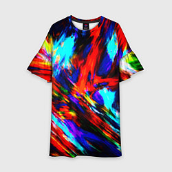 Платье клеш для девочки Акварель, цвет: 3D-принт