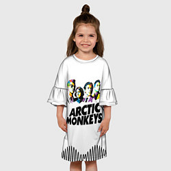Платье клеш для девочки Arctic Monkeys: Music Wave, цвет: 3D-принт — фото 2