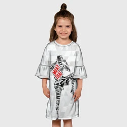 Платье клеш для девочки Muay thai Words, цвет: 3D-принт — фото 2