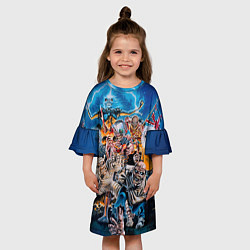 Платье клеш для девочки Iron Maiden: Skeletons, цвет: 3D-принт — фото 2