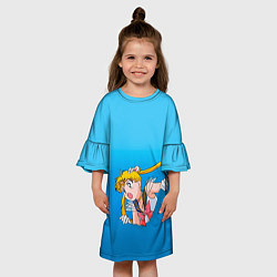 Платье клеш для девочки Сейлормун, цвет: 3D-принт — фото 2