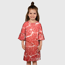 Платье клеш для девочки Кусок мяса, цвет: 3D-принт — фото 2