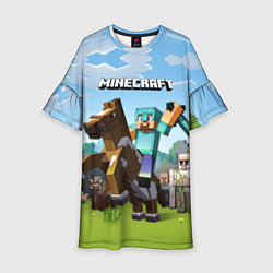 Платье клеш для девочки Minecraft Rider, цвет: 3D-принт