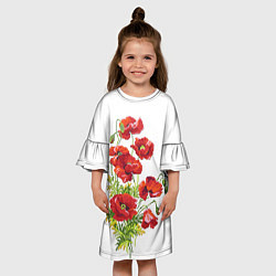 Платье клеш для девочки Вышивка 22, цвет: 3D-принт — фото 2
