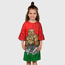 Платье клеш для девочки Белорусский зубр, цвет: 3D-принт — фото 2